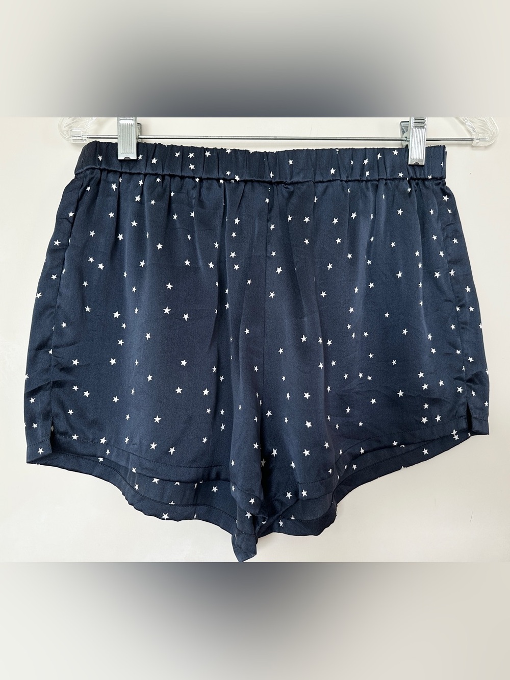 Marine Layer Washable Silk Shorts in Navy Starry Night Print Small